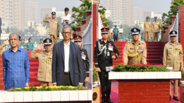 রাজারবাগ পুলিশ স্মৃতিসৌধে স্বরাষ্ট্র উপদেষ্টা, আইজিপির শ্রদ্ধা