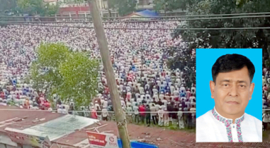 বেলাব উপজেলার সাবেক চেয়ারম্যান রিটনের জানাজায় মানুষের ঢল