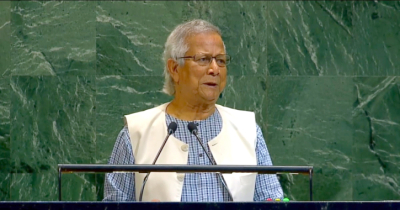 জাতিসংঘের অধিবেশনে ভাষণ দিচ্ছেন প্রধান উপদেষ্টা