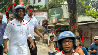 ছাত্রদল-শিবির সংঘর্ষে হেলমেট পরা অবস্থায় নয়নের ছবি ভাইরাল 