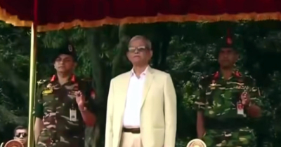 গার্ড অব অনারে বঙ্গভবনে রাষ্ট্রপতি মির্জা ফখরুল