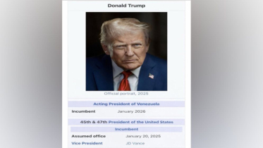 নিজেকে ভেনেজুয়েলার ‘ভারপ্রাপ্ত প্রেসিডেন্ট’ ঘোষণা ট্রাম্পের