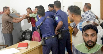 থানায় ঢুকে জামায়াত নেতার হামলা: ওসিসহ ৮ জন আহত থানায় ঢুকে জামায়াত নেতার হামলা: ওসিসহ ৮ জন আহত