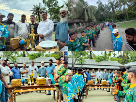 তুষখালীতে ঈদের ‘বিবাহিত-অবিবাহিত’ ক্রিকেট যুদ্ধ: ট্রফি পেল জুনিয়ররা