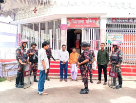 দিনাজপুরে দূর্গাপূজার নিরাপত্তায় ১৪ প্লাটুন বিজিবি মোতায়েন